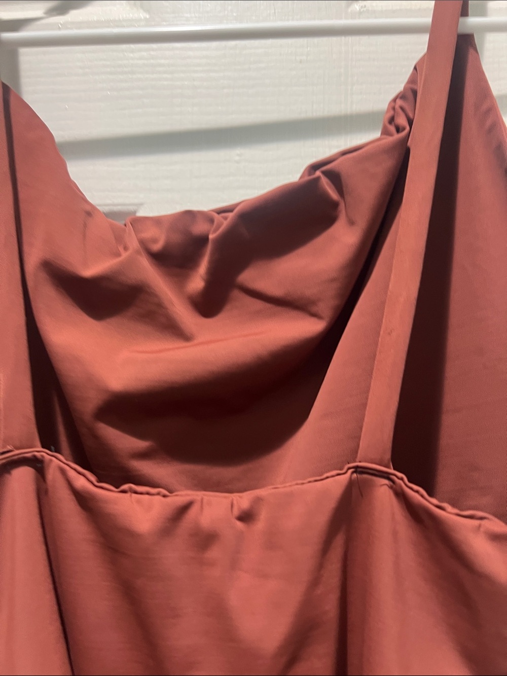 Women's Rust One-Piece Swimsuit - Sleek Cowl Neck - Picture 5 of 8
